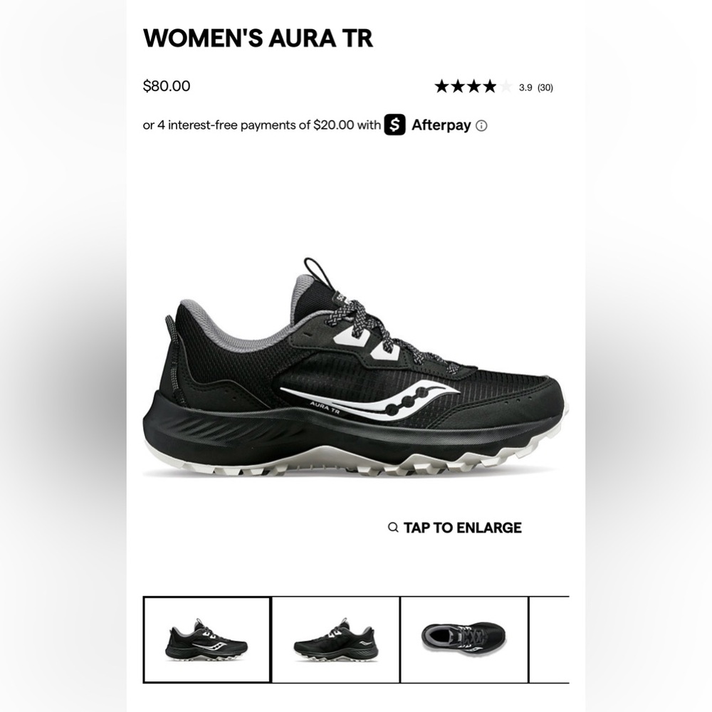 Saucony Black and White Athletic Shoes with Mesh Upper